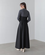 【選べるネック】レイヤード風ドッキングニットワンピ