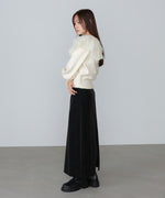 チュールラッフルカラーニットトップス