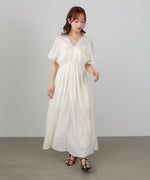 【選べるサイズ展開】テープ刺繍ピンタックレースワンピース