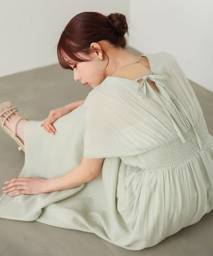 【選べるサイズ展開】テープ刺繍ピンタックレースワンピース