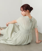 【選べるサイズ展開】テープ刺繍ピンタックレースワンピース