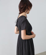 【選べるサイズ展開】テープ刺繍ピンタックレースワンピース