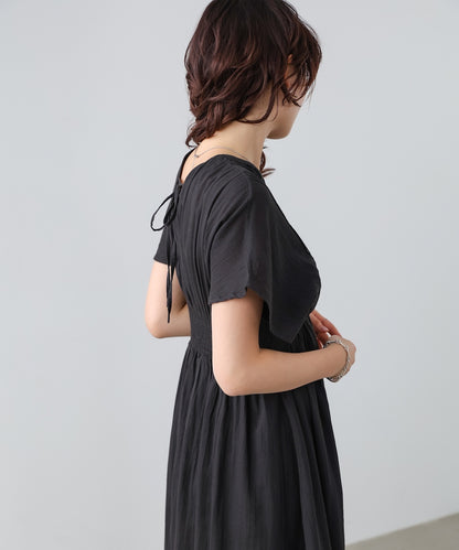 【選べるサイズ展開】テープ刺繍ピンタックレースワンピース