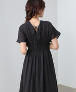 【選べるサイズ展開】テープ刺繍ピンタックレースワンピース