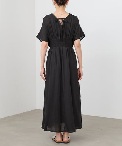 【選べるサイズ展開】テープ刺繍ピンタックレースワンピース