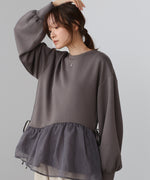 【2026SS】ペプラムオーガンジーポンチトップス