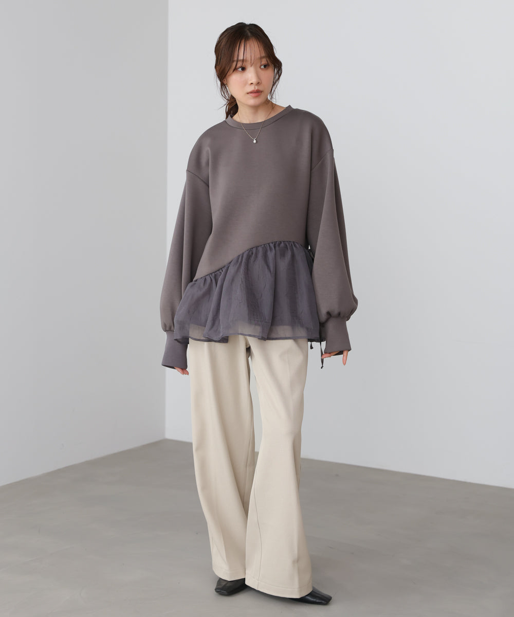 【2026SS】ペプラムオーガンジーポンチトップス