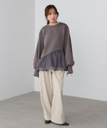 【2026SS】ペプラムオーガンジーポンチトップス