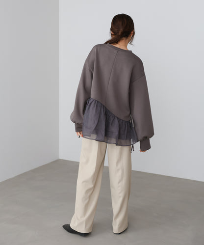 ペプラムオーガンジーポンチトップス