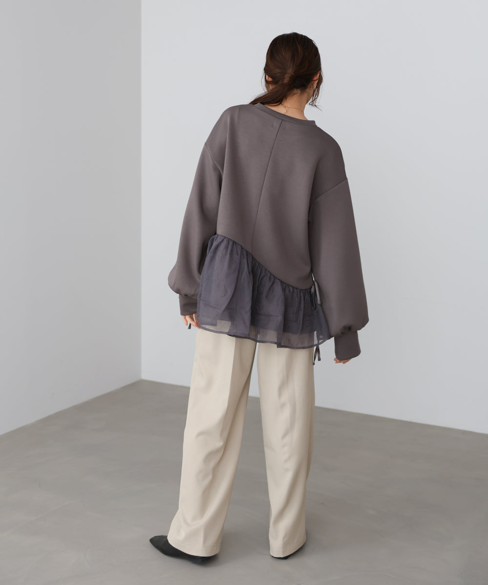【2026SS】ペプラムオーガンジーポンチトップス