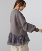 ペプラムオーガンジーポンチトップス