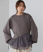 【2026SS】ペプラムオーガンジーポンチトップス