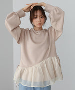 ペプラムオーガンジーポンチトップス