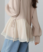 ペプラムオーガンジーポンチトップス