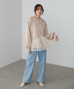 ペプラムオーガンジーポンチトップス