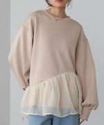 ペプラムオーガンジーポンチトップス