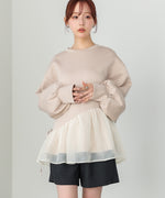 【2026SS】ペプラムオーガンジーポンチトップス