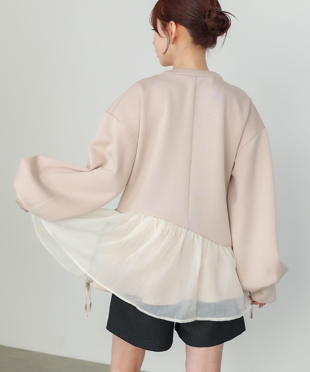 【2026SS】ペプラムオーガンジーポンチトップス