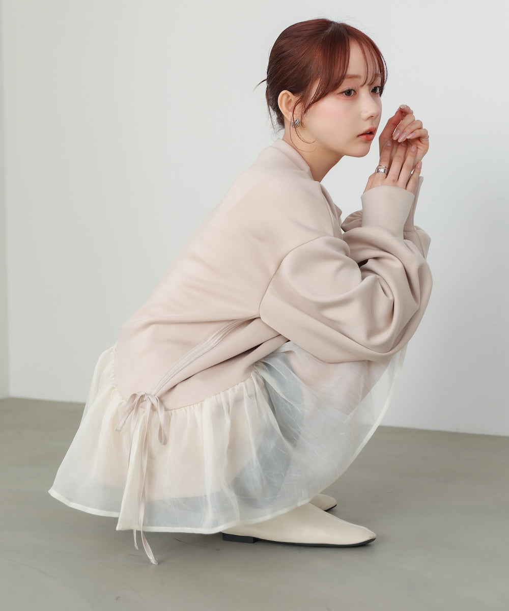 【2026SS】ペプラムオーガンジーポンチトップス