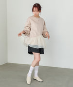 【2026SS】ペプラムオーガンジーポンチトップス