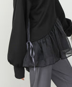 ペプラムオーガンジーポンチトップス