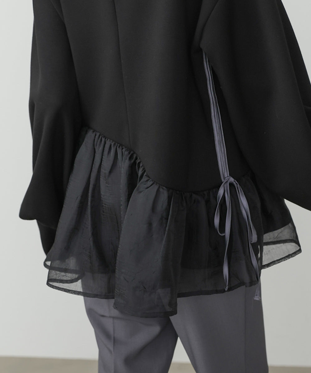 【2026SS】ペプラムオーガンジーポンチトップス