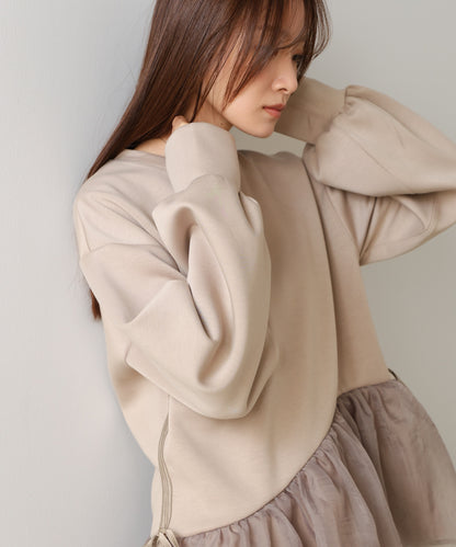 ペプラムオーガンジーポンチトップス