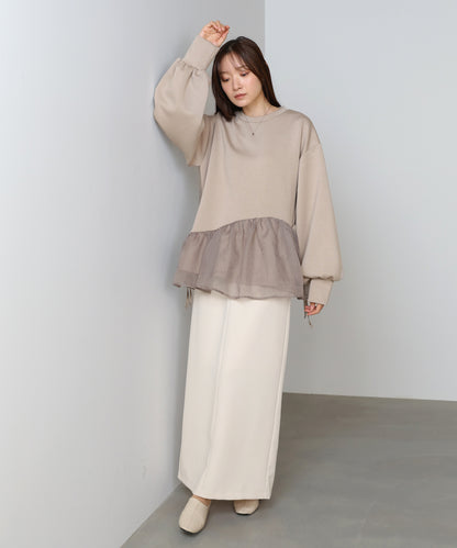 【2026SS】ペプラムオーガンジーポンチトップス