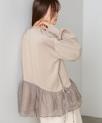 ペプラムオーガンジーポンチトップス