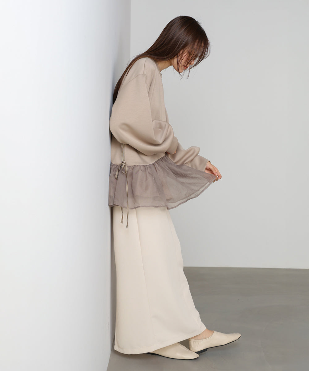 【2026SS】ペプラムオーガンジーポンチトップス