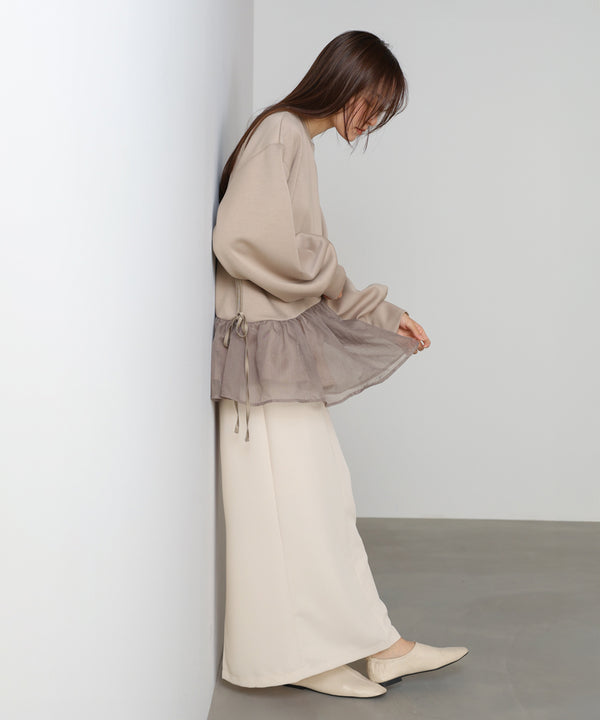 【2026SS】ペプラムオーガンジーポンチトップス