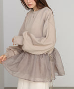 ペプラムオーガンジーポンチトップス