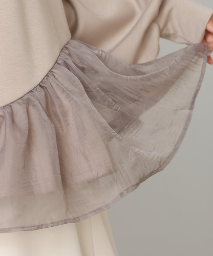 ペプラムオーガンジーポンチトップス