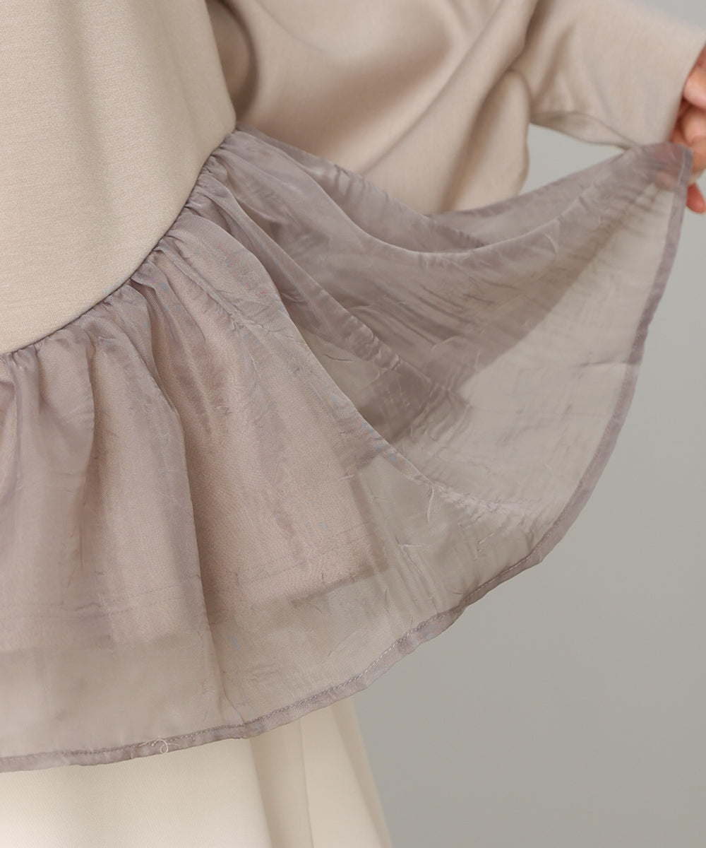【2026SS】ペプラムオーガンジーポンチトップス