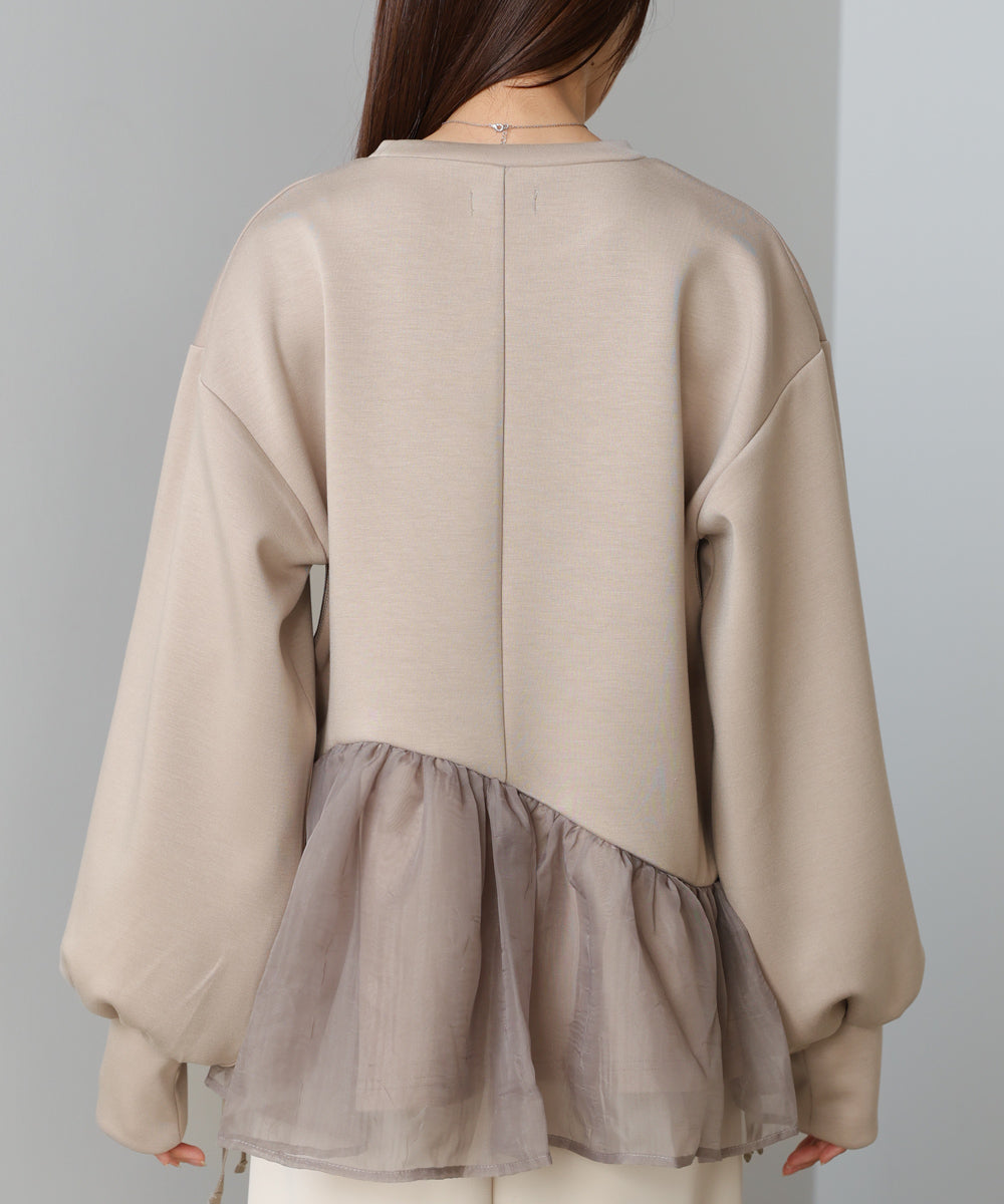 【2026SS】ペプラムオーガンジーポンチトップス