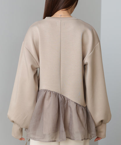 【2026SS】ペプラムオーガンジーポンチトップス