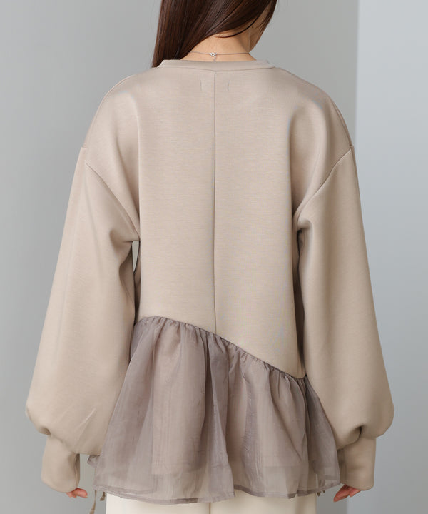 【2026SS】ペプラムオーガンジーポンチトップス