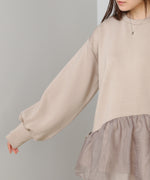 ペプラムオーガンジーポンチトップス