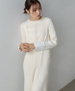 【2026SS】リブシャツ袖ニットカーディガン＋リブニットワンピース