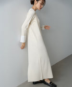 【2026SS】リブシャツ袖ニットカーディガン＋リブニットワンピース