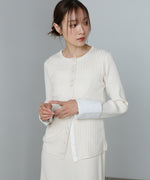 【2026SS】リブシャツ袖ニットカーディガン＋リブニットワンピース