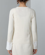 リブシャツ袖ニットカーディガン＋リブニットワンピース