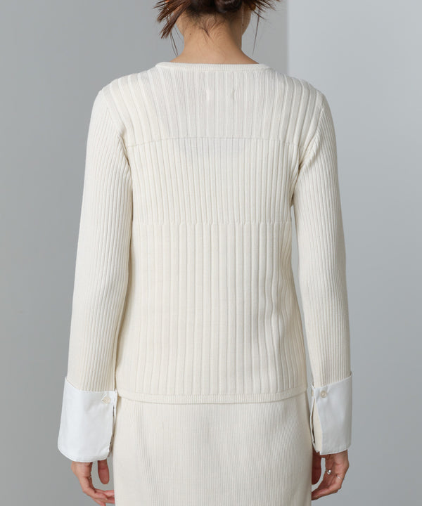 【2026SS】リブシャツ袖ニットカーディガン＋リブニットワンピース