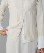 【2026SS】リブシャツ袖ニットカーディガン＋リブニットワンピース