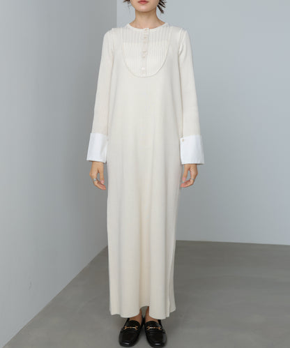 【2026SS】リブシャツ袖ニットカーディガン＋リブニットワンピース