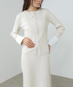 【2026SS】リブシャツ袖ニットカーディガン＋リブニットワンピース