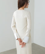 【2026SS】リブシャツ袖ニットカーディガン＋リブニットワンピース