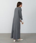 リブシャツ袖ニットカーディガン＋リブニットワンピース