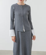 【2026SS】リブシャツ袖ニットカーディガン＋リブニットワンピース