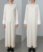 【2026SS】リブシャツ袖ニットカーディガン＋リブニットワンピース